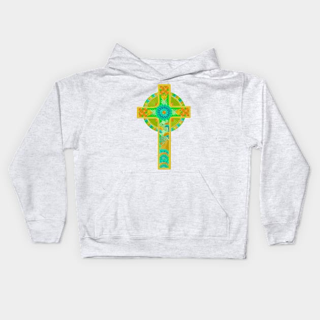 Celtic Style Cross Kids Hoodie by AlondraHanley